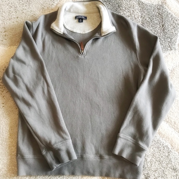 Men charcoal heather pullover half zip. Lands End. - Picture 1 of 1